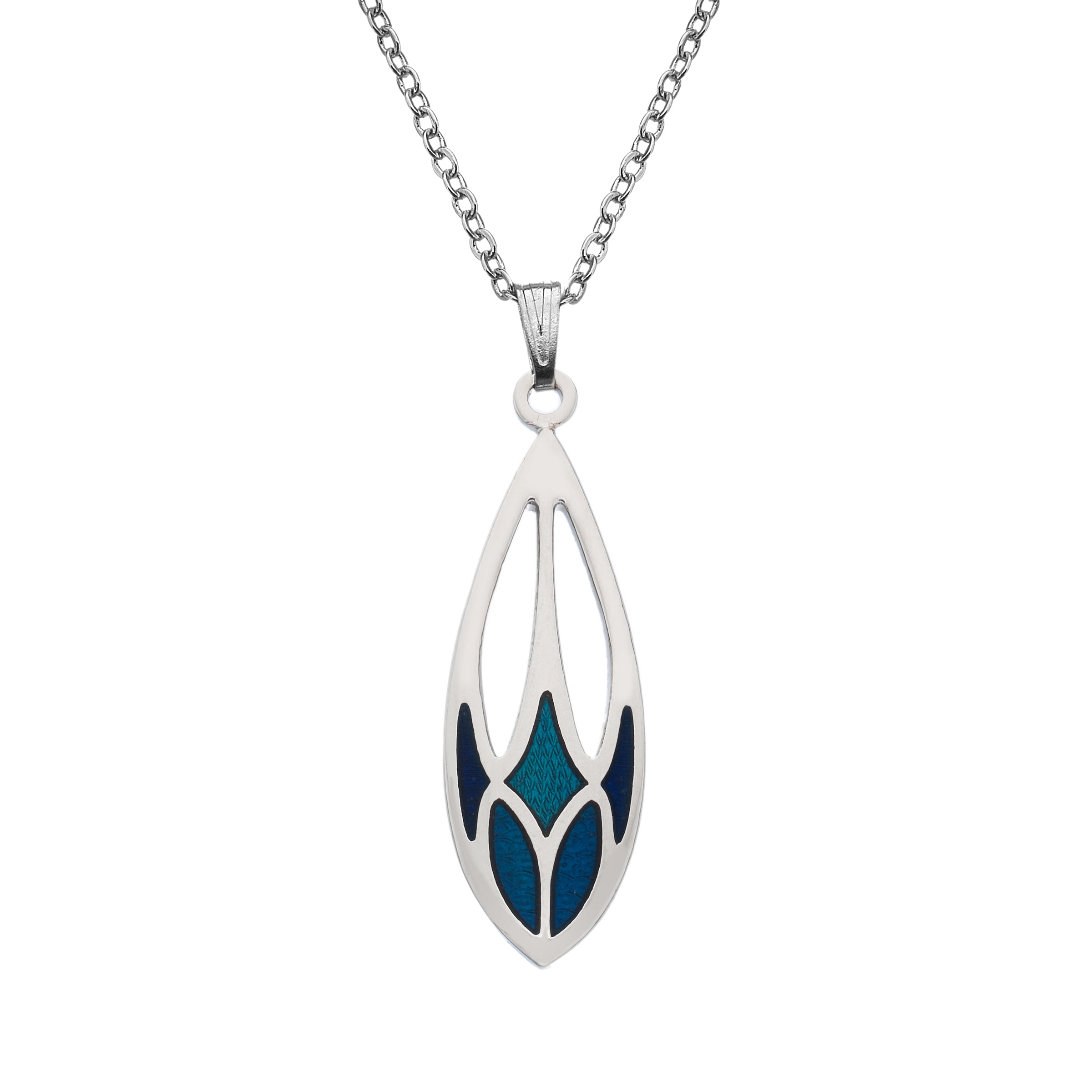 Blue Mackintosh Rose Buds Necklace